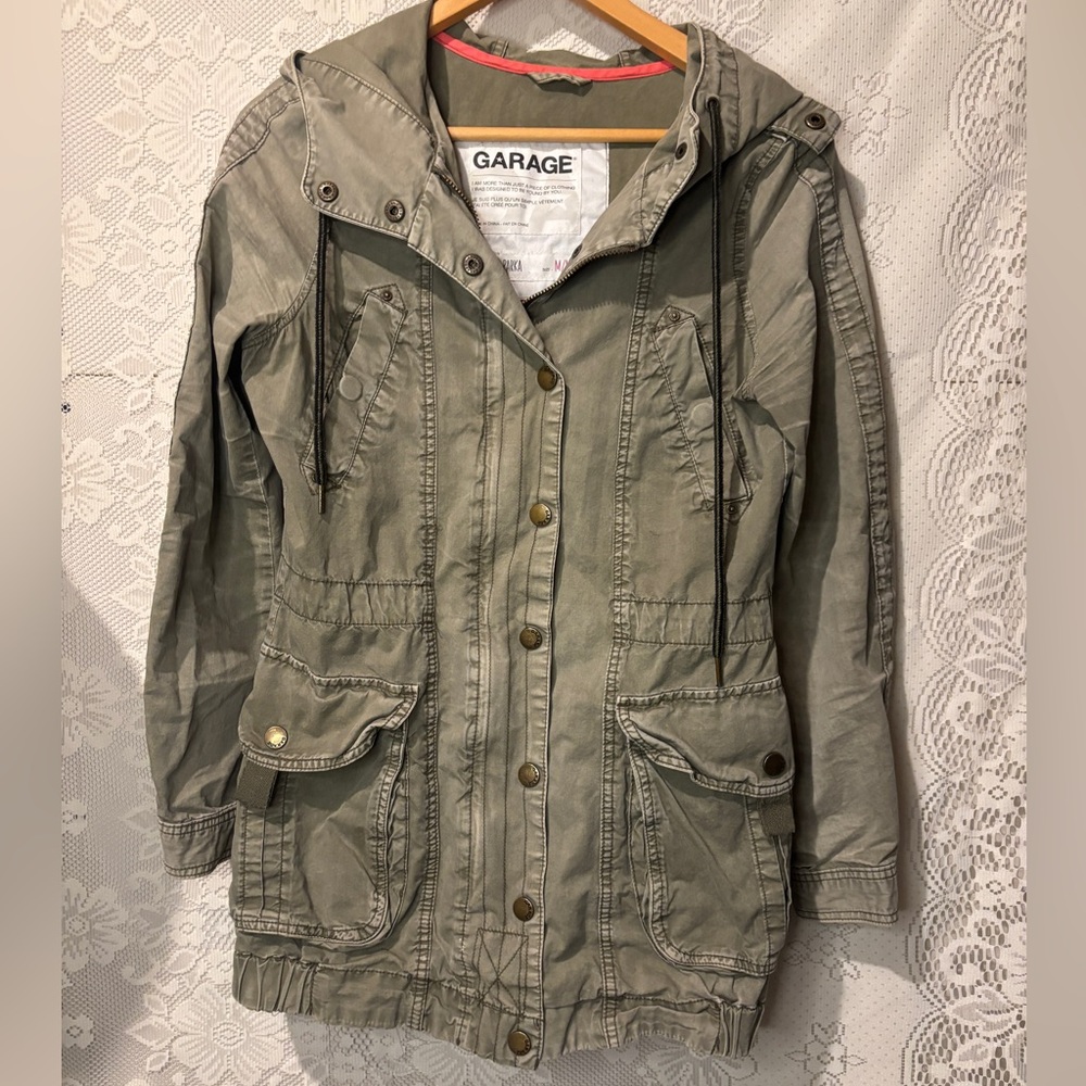 Garage slouchy cargo jacket in green